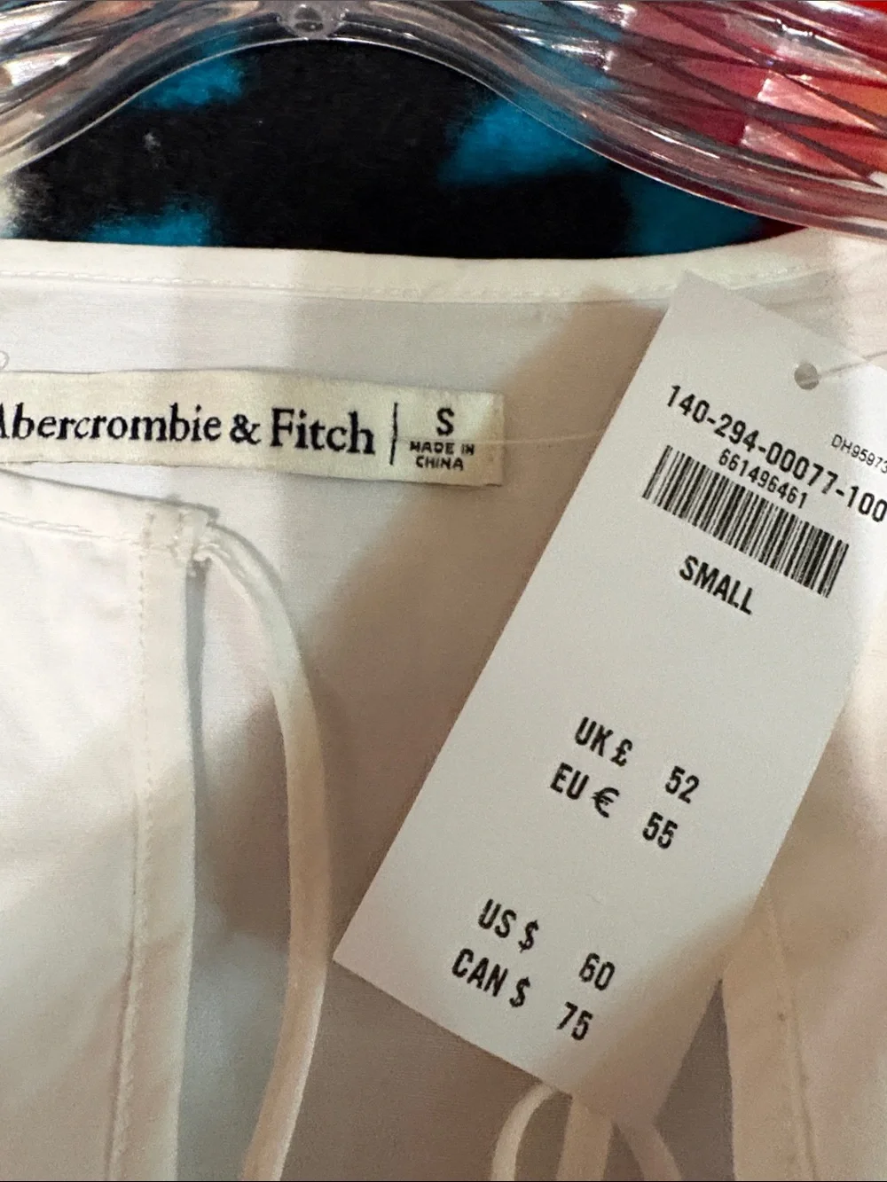 Abercrombie & Fitch White Tie-Front Puff Sleeve Blouse